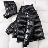 Men's Glossy Hooded Puffer Vest