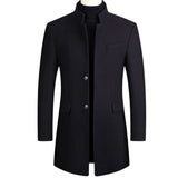 Men's Stand Collar Button Overcoat