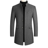 Men's Stand Collar Button Overcoat