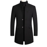 Men's Stand Collar Button Overcoat
