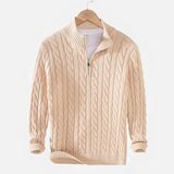 Men's Cable Knit Quarter Zip Sweater