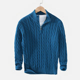 Men's Cable Knit Quarter Zip Sweater