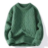 Men's Textured Cable Knit Crew Neck Sweater