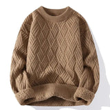 Men's Textured Cable Knit Crew Neck Sweater