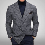 Men's Textured Double-Breasted Blazer