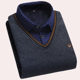 Men's Layered V-Neck Knit Sweater