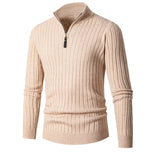 Men's Ribbed Half Zip Knit Sweater