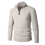 Men's Ribbed Half Zip Knit Sweater