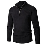 Men's Ribbed Half Zip Knit Sweater