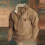 Men's Tribal Pattern Half Zip Fleece Pullover