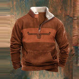 Men's Tribal Pattern Half Zip Fleece Pullover