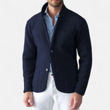 Men's Textured Button Knit Blazer