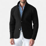 Men's Textured Button Knit Blazer