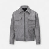 Men's Suede Zip Trucker Jacket