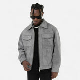 Men's Suede Zip Trucker Jacket