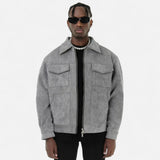 Men's Suede Zip Trucker Jacket