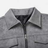 Men's Suede Zip Trucker Jacket