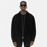 Men's Suede Zip Trucker Jacket