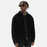 Men's Suede Zip Trucker Jacket
