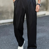 Men's Relaxed Fit Wide Leg Trousers