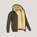 Men's Hooded Sherpa Lined Zip Jacket