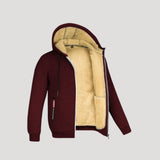 Men's Hooded Sherpa Lined Zip Jacket