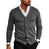 Men's V-Neck Button Knit Cardigan