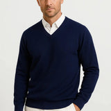 Harbour Weston Men's Slim Fit Cashmere V-Neck Pullover - Elegant Casual Style