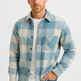 Harbour Weston | Men's Long Sleeve Checkered Casual Shirt in Khaki - Cotton-Polyester Blend
