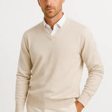 Men's V-Neck Fine Knit Sweater