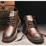 Men's Vintage Leather Lace Up Work Boots