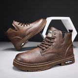 Men's Vintage Leather Lace Up Work Boots