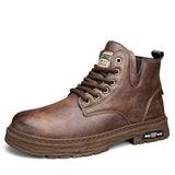Men's Vintage Leather Lace Up Work Boots