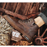Men's Vintage Leather Lace Up Work Boots