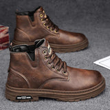 Men's Vintage Leather Lace Up Work Boots