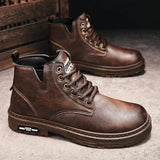 Men's Vintage Leather Lace Up Work Boots