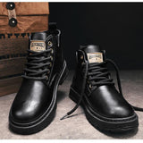 Men's Vintage Leather Lace Up Work Boots