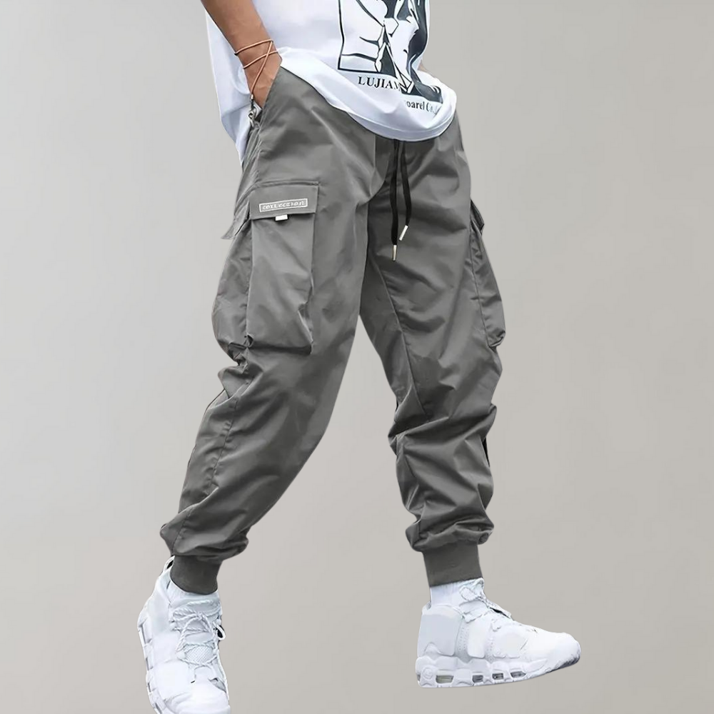 Men's Cargo Joggers with Drawstring Elastic Waist