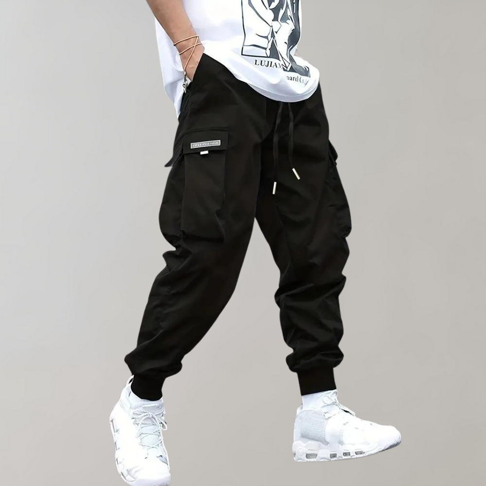 Men's Cargo Joggers with Drawstring Elastic Waist