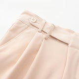 Men's High Waist Straight Leg Dress Trousers