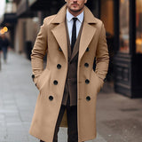 Men's Double Breasted Wool Blend Overcoat