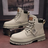Men's Lace-Up Outdoor Boots with Non-Slip Sole