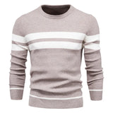 Men's Striped Crew Neck Knit Sweater