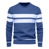 Men's Striped Crew Neck Knit Sweater
