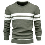 Men's Striped Crew Neck Knit Sweater