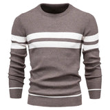 Men's Striped Crew Neck Knit Sweater