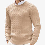Men's Cable Knit Crew Neck Sweater
