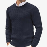 Men's Cable Knit Crew Neck Sweater