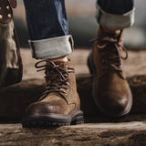 Men's Distressed Leather Lace Up Boots