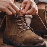 Men's Distressed Leather Lace Up Boots